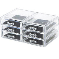 Coffret range-bijoux 6 tiroirs transparent grand modèle