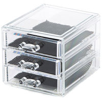 Coffret range-bijoux 3 tiroirs transparent petit modèle