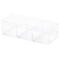 Rangement maquillage et bijoux 3 compartiments transparent