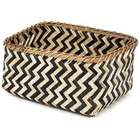 Panier de rangement noir et naturel "Zebra" L