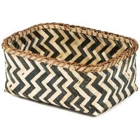 Panier de rangement noir et naturel "Zebra" M