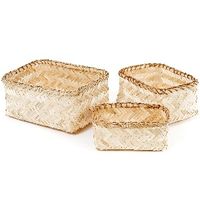 Lot de 3 paniers de rangement naturels "Halong"