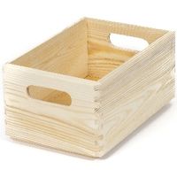 Casier de rangement rectangulaire en pin naturel "Box" S