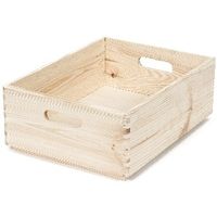 Casier de rangement rectangulaire en pin naturel "Box" M