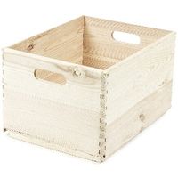 Casier de rangement rectangulaire en pin naturel "Box" L