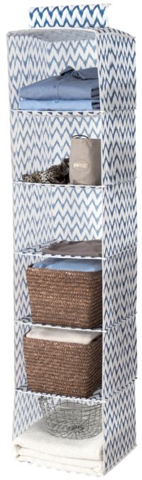 Étagère souple à suspendre 6 niveaux bleue "Ikat"