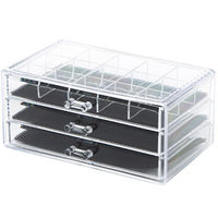 Coffret range-bijoux 3 tiroirs transparent grand modèle