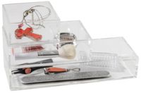 Lot de 3 boites de rangement maquillage empilables transparentes "Klar"