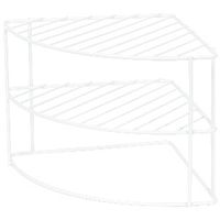 Etagère d'angle arrondie 3 niveaux blanche pour cuisine