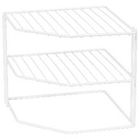Etagère d'angle 3 niveaux blanche pour cuisine