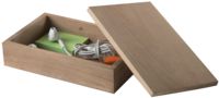 Petite boite de rangement rectangulaire à couvercle en bois "Vintage"