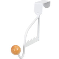 Patère de porte blanche avec porte-cintre et crochet bois "Sigma"