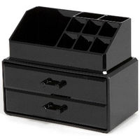 Coffret de rangement maquillage et bijoux 2 tiroirs noir