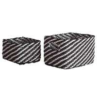 Lot de 2 paniers de rangement noirs et blancs "Lisou"