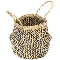 Panier de rangement naturel et noir "Belly" S