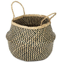 Panier de rangement naturel et noir "Belly" M