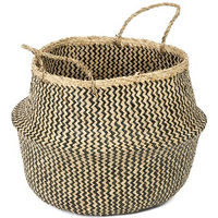 Panier de rangement naturel et noir "Belly" L