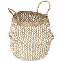 Panier de rangement naturel et blanc "Belly" S