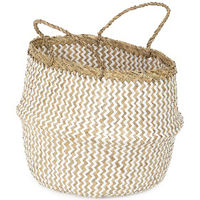 Panier de rangement naturel et blanc "Belly" M