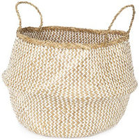 Panier de rangement naturel et blanc "Belly" L