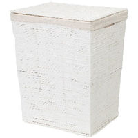 Panier à linge rectangulaire en papier blanc "Kimo"