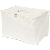 Panier de rangement écru avec zip "Flex"