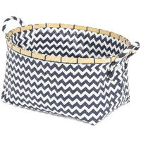 Panier de rangement bleu marine "Zig-zag"