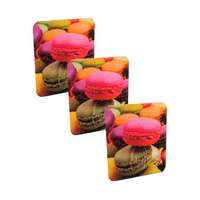 Lot de 3 crochets auto-adhésifs repositionnables "Macarons"