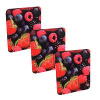 Lot de 3 crochets auto-adhésifs repositionnables "Fruits rouges"