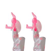 Lot de 2 crochets à ventouse roses "Lapin"