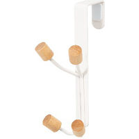 Patère de porte blanche 4 crochets bois "Helsinki"