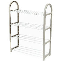 Étagère range-chaussures 4 niveaux chromé