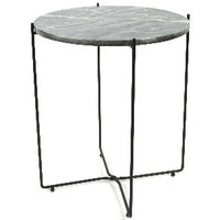 Table d'appoint ronde en marbre noir "Agneta"