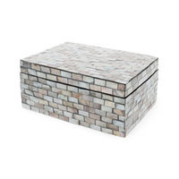 Boite rectangulaire nacrée grise "Haiphong" 