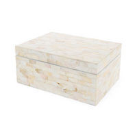 Boite rectangulaire nacrée crème "Haiphong" 