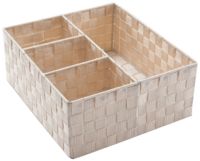 Organisateur de tiroir 4 compartiments rigide beige "Tulum"
