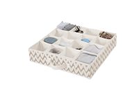 Organisateur de tiroir 16 compartiments souple beige "Ikat"