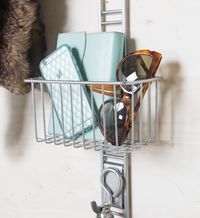 Kit de rangements muraux dressing chromés sur crémaillère "Walltech"