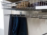 Kit de porte-pantalons muraux chromés sur crémaillères "Walltech"