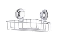 Etagère d’angle à ventouses argent "Bestlock"