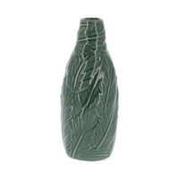 Vase vert motif feuilles
