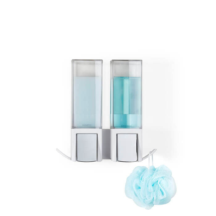 Distributeur de savon mural double - blanc  2 Compactor