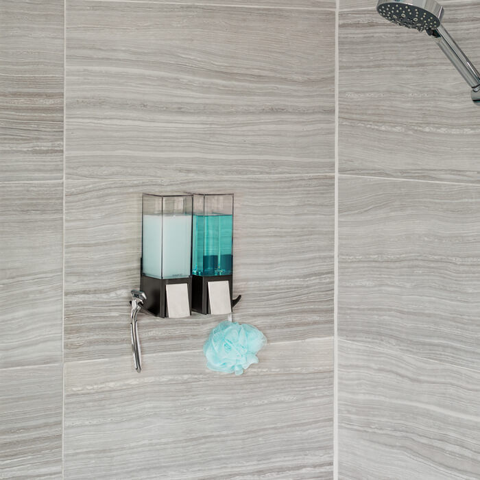 Distributeur de savon mural double - noir   3 Compactor