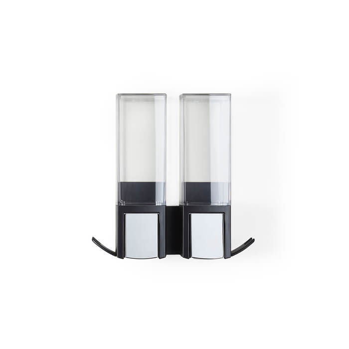 Distributeur de savon mural double - noir   1 Compactor