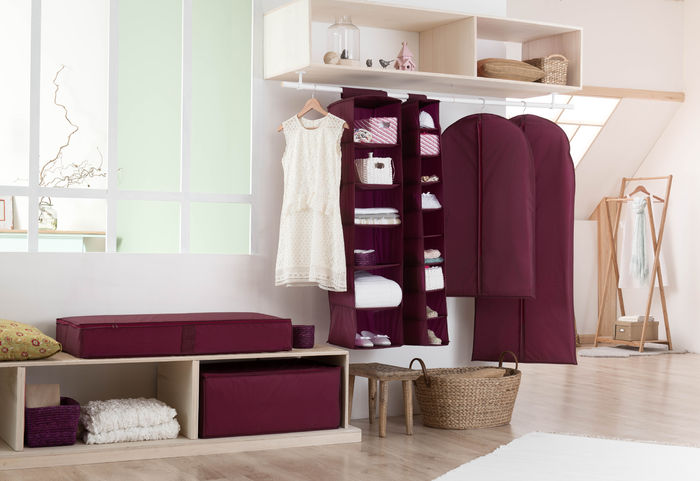 Étagère souple à suspendre 6 niveaux bordeaux 2 Compactor