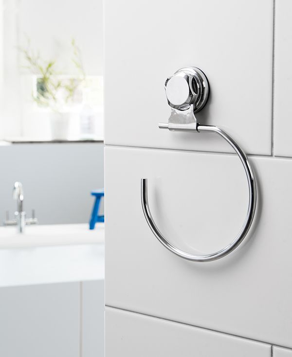Anneau porte-serviettes à ventouse argent "Bestlock" 2 Compactor