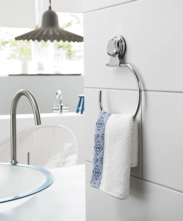 Anneau porte-serviettes à ventouse argent "Bestlock" 3 Compactor