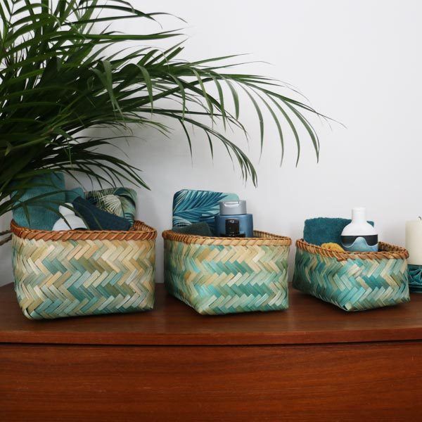 Panier de rangement bleu "Nouméa" L 6 Compactor