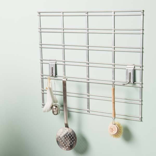 Barre de rangement mural pour crochets argent "Walltech"