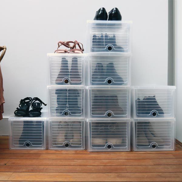 Boite de rangement pour chaussures transparente